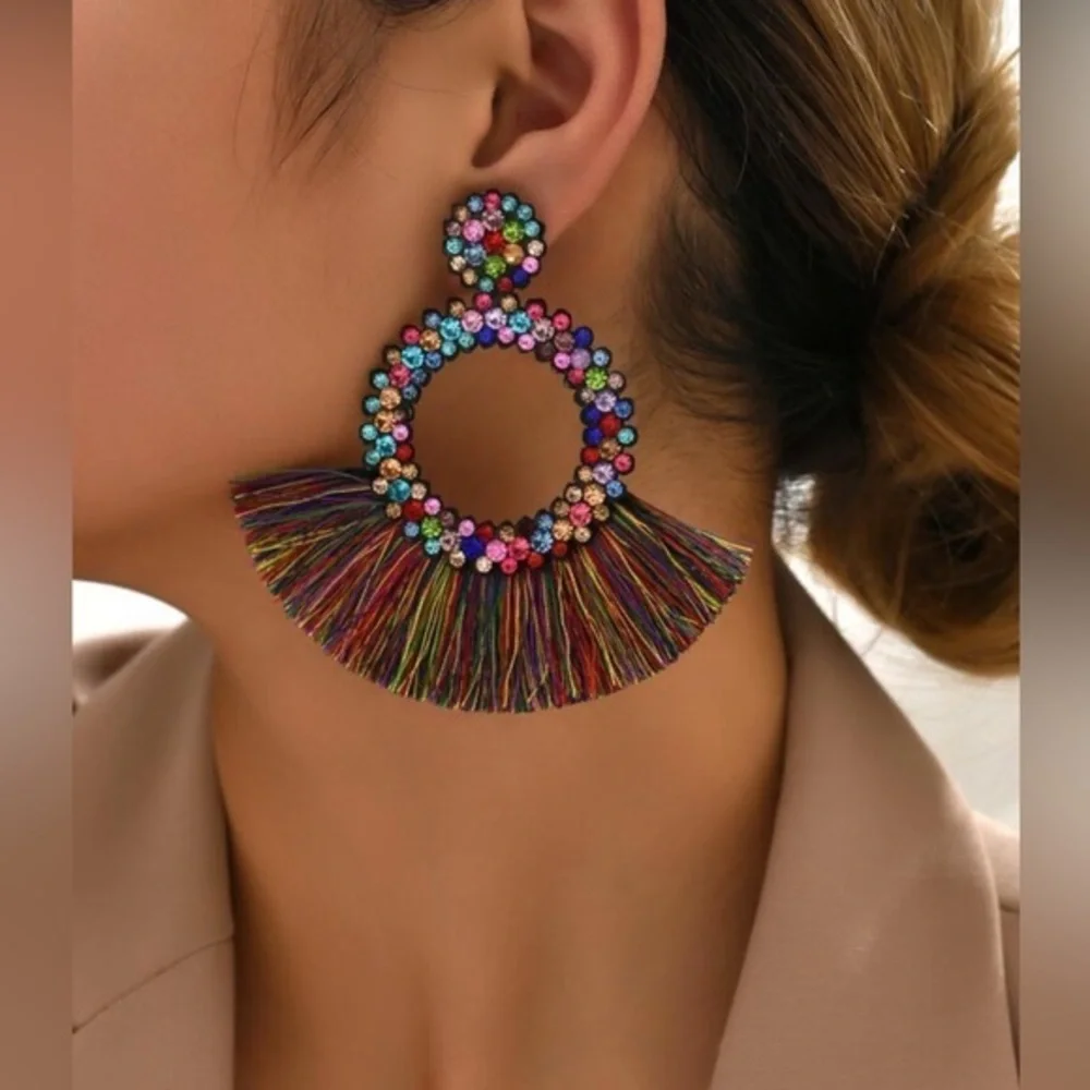 ✨NEW Colorful Beaded Hoop Earrings